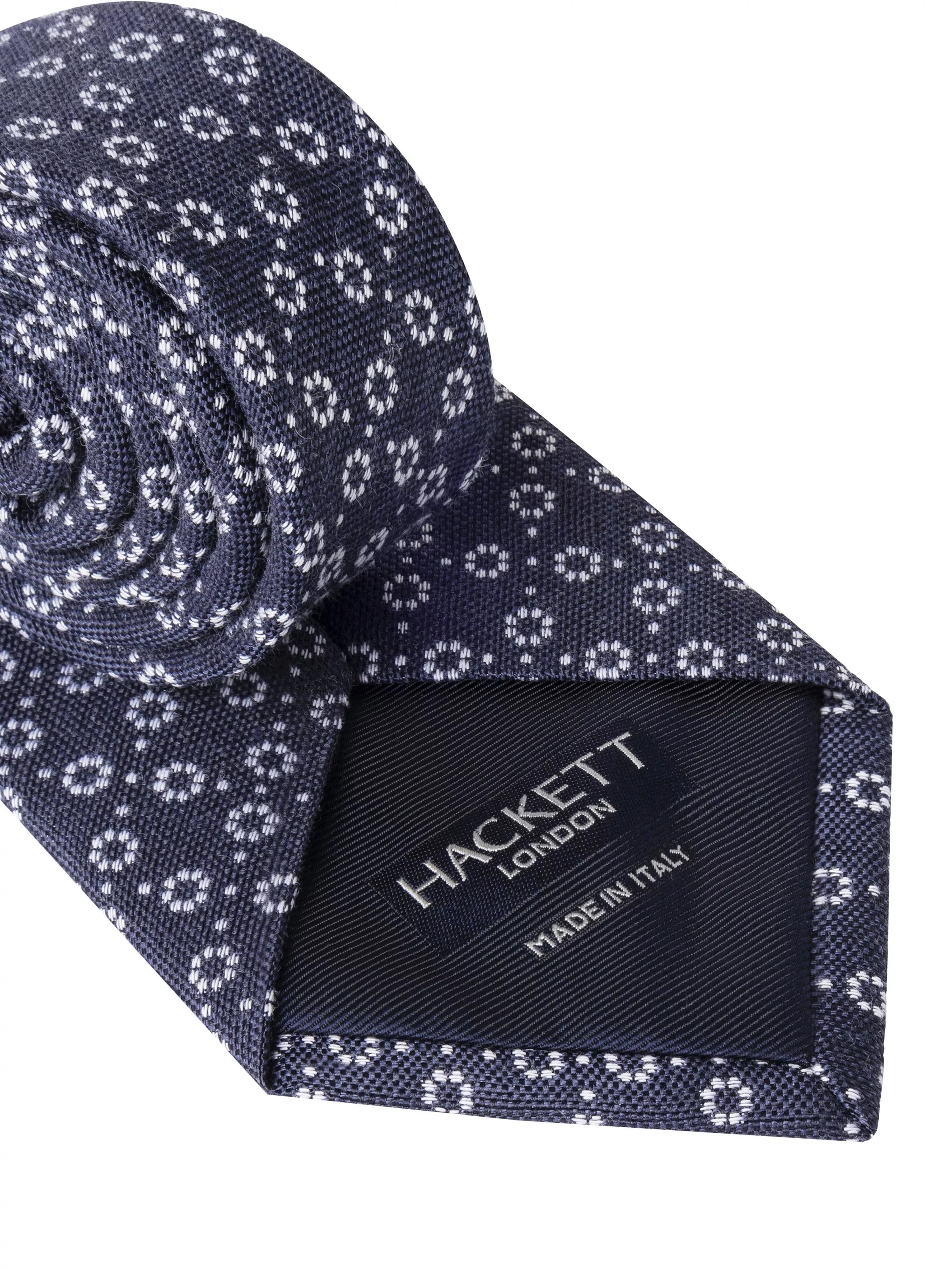 Hackett London silk linen dot print tie, imported from the UK