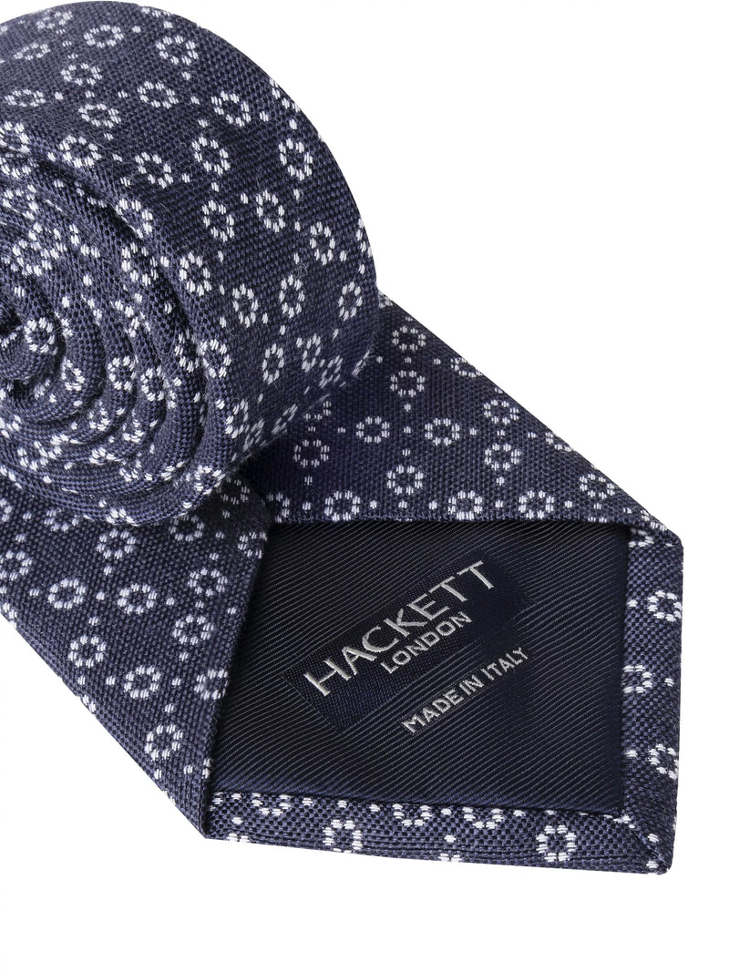 Hackett London silk linen dot print tie, imported from the UK