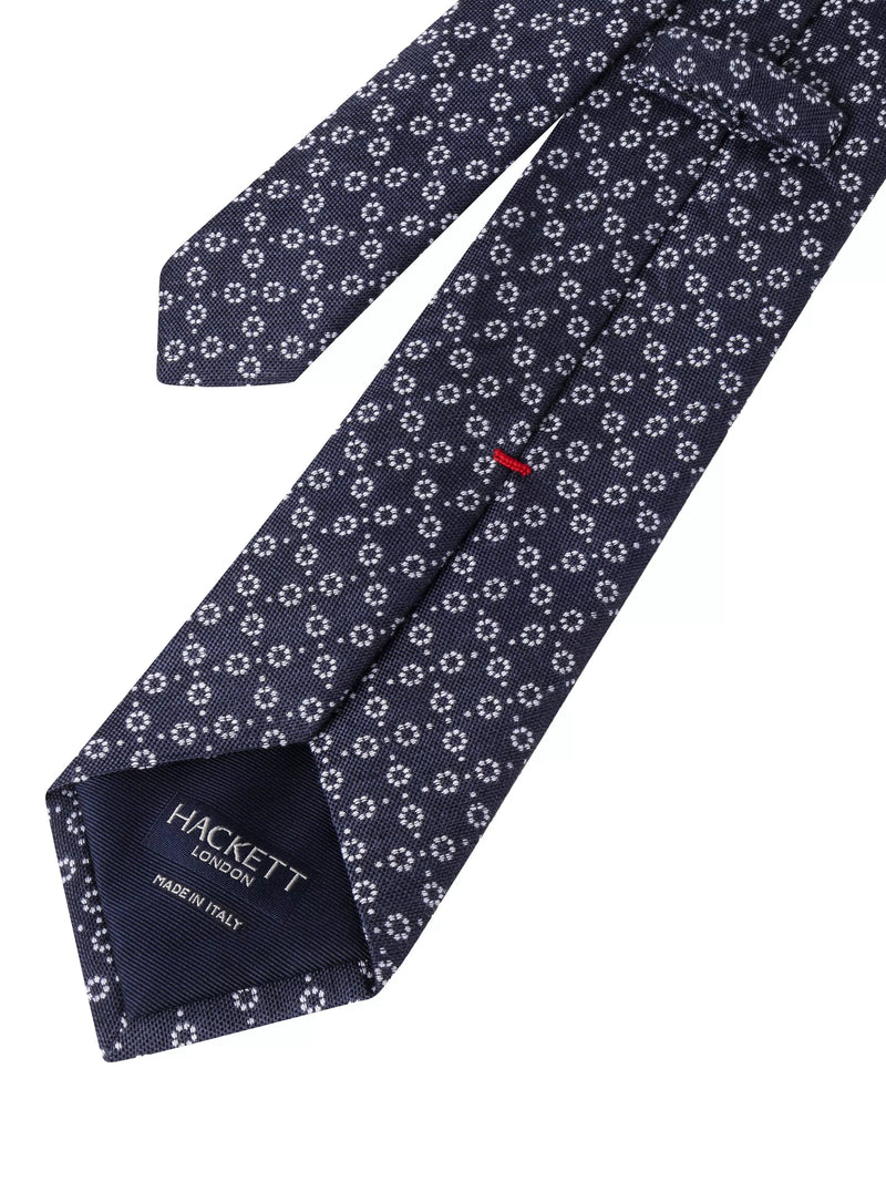 Hackett London silk linen dot print tie, imported from the UK