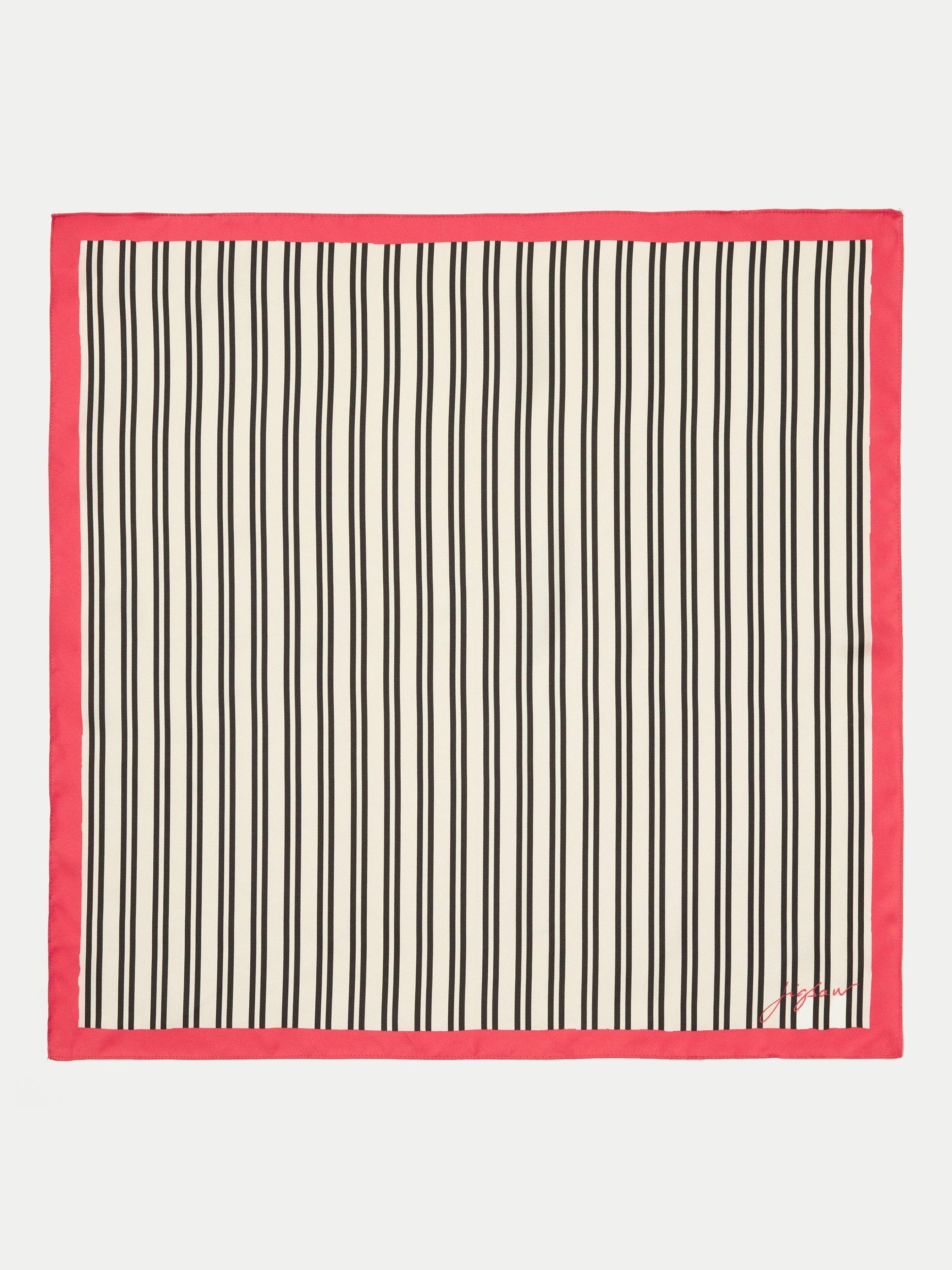 Jigsaw pure silk twill scarf in stripe pattern (British brand)