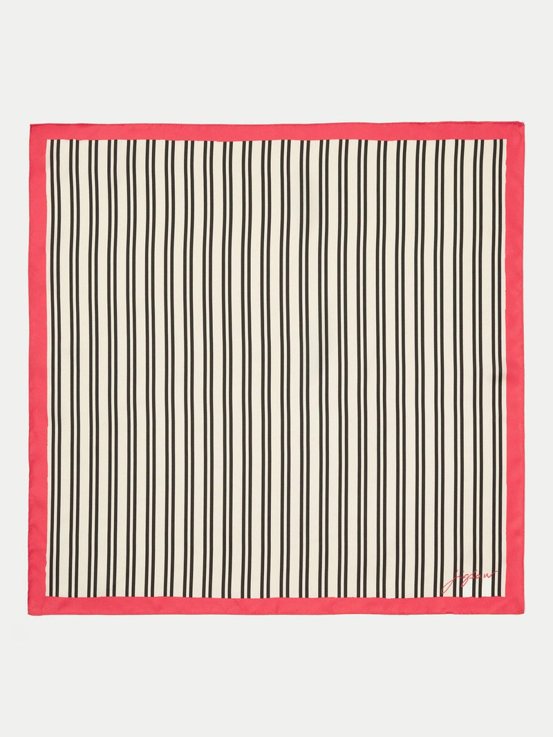 Jigsaw pure silk twill scarf in stripe pattern (British brand)