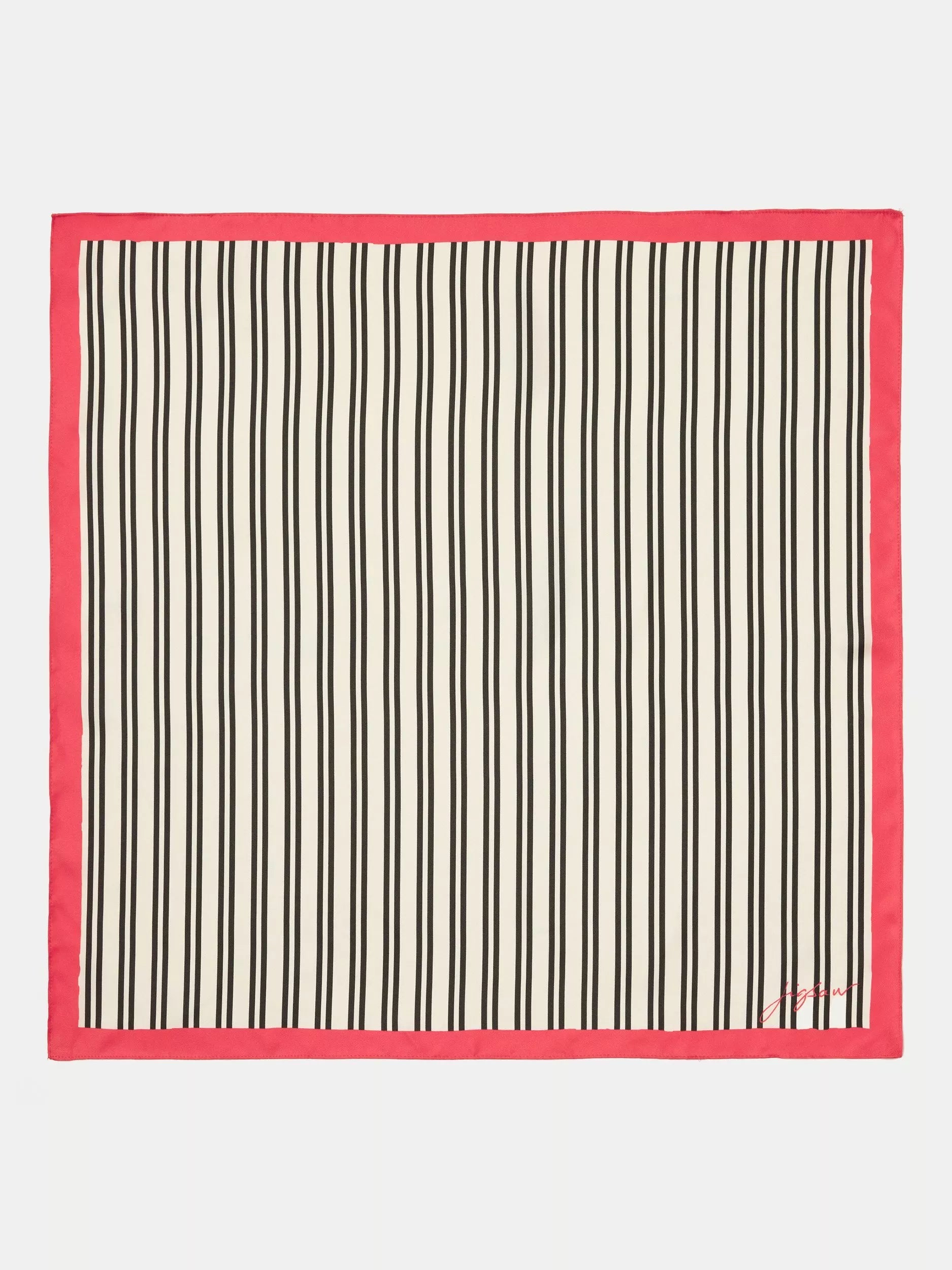 Jigsaw Stripe Pure Silk Twill Scarf 60cm