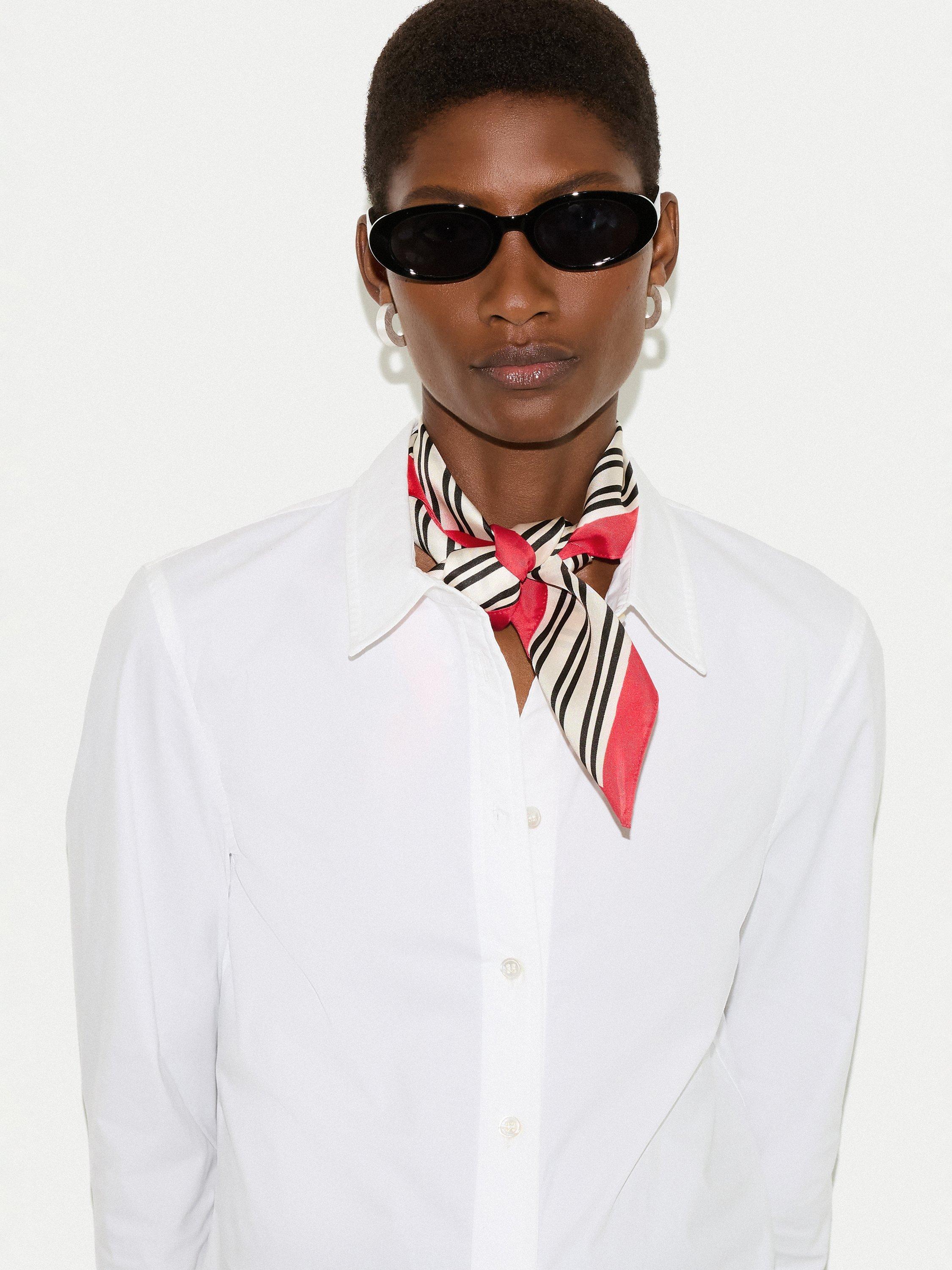 Jigsaw pure silk twill scarf in stripe pattern (British brand)