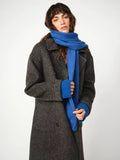MOS MOSH blue ribbed wool rich scarf, imported from the UK
