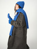 MOS MOSH blue ribbed wool rich scarf, imported from the UK