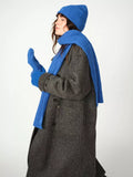 MOS MOSH blue ribbed wool rich scarf, imported from the UK