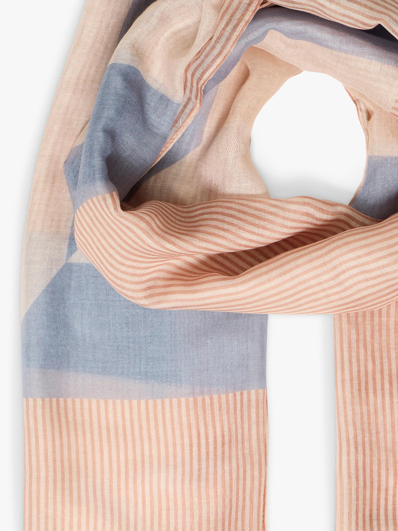 ICHI Annie Abstract Scarf Bel Air Blue 180x90cm - British product