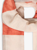 ICHI Annie colour block scarf burnt ochre (British brand)
