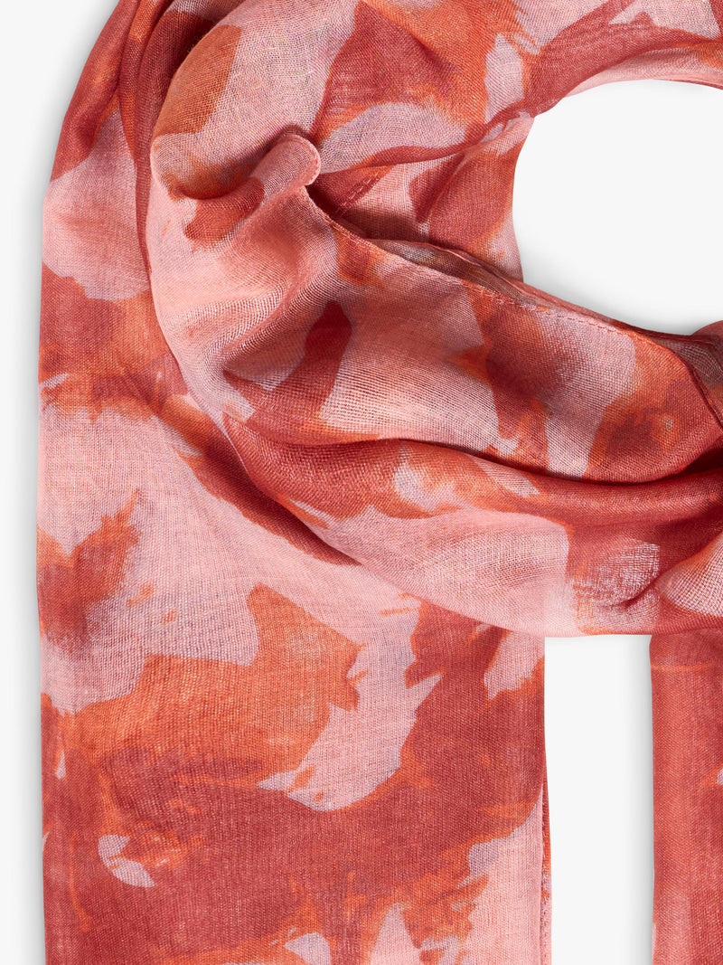 ICHI Anita abstract scarf in burnt ochre (British brand)