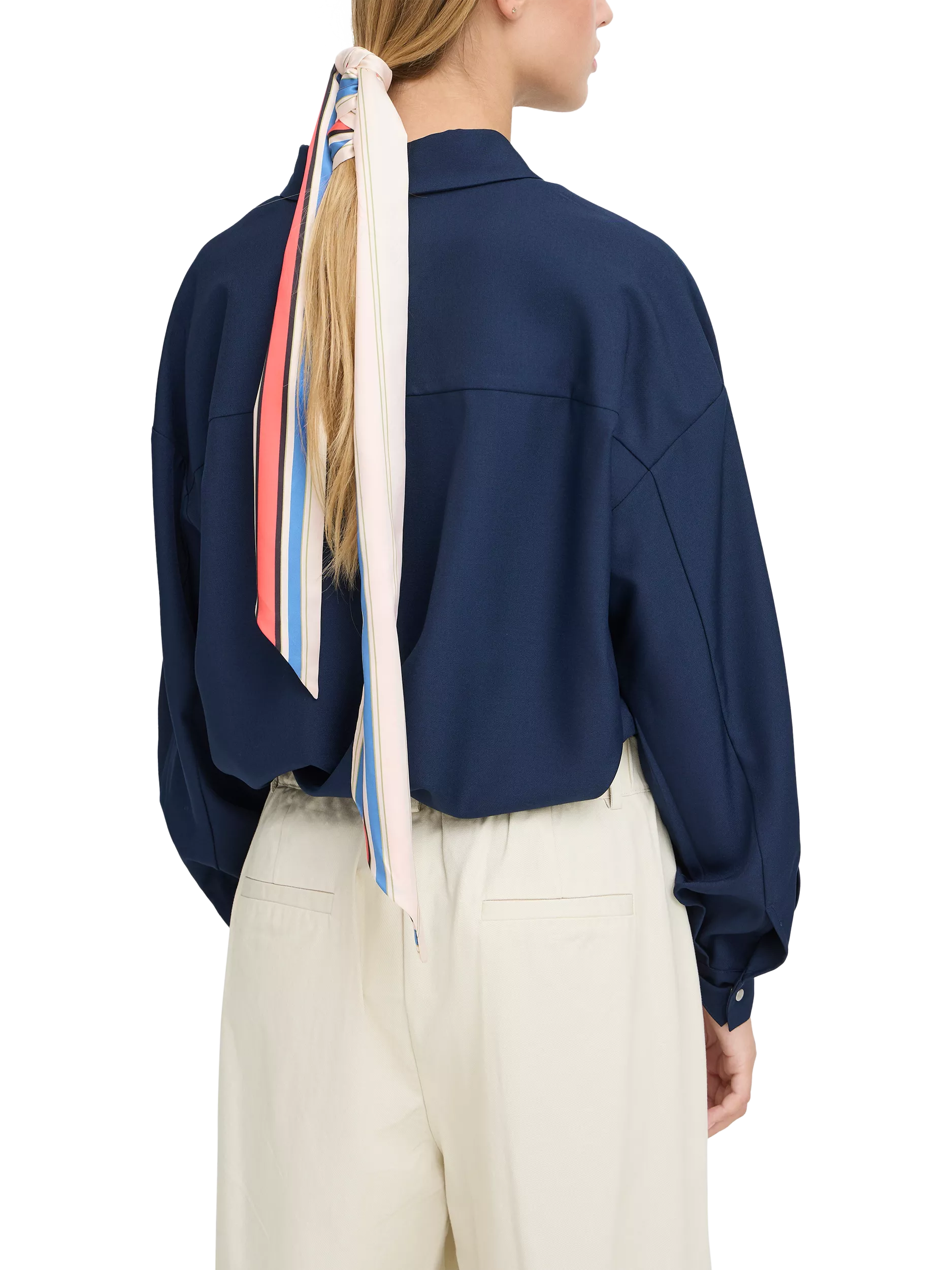 ICHI Iabida Birch striped scarf, UK version