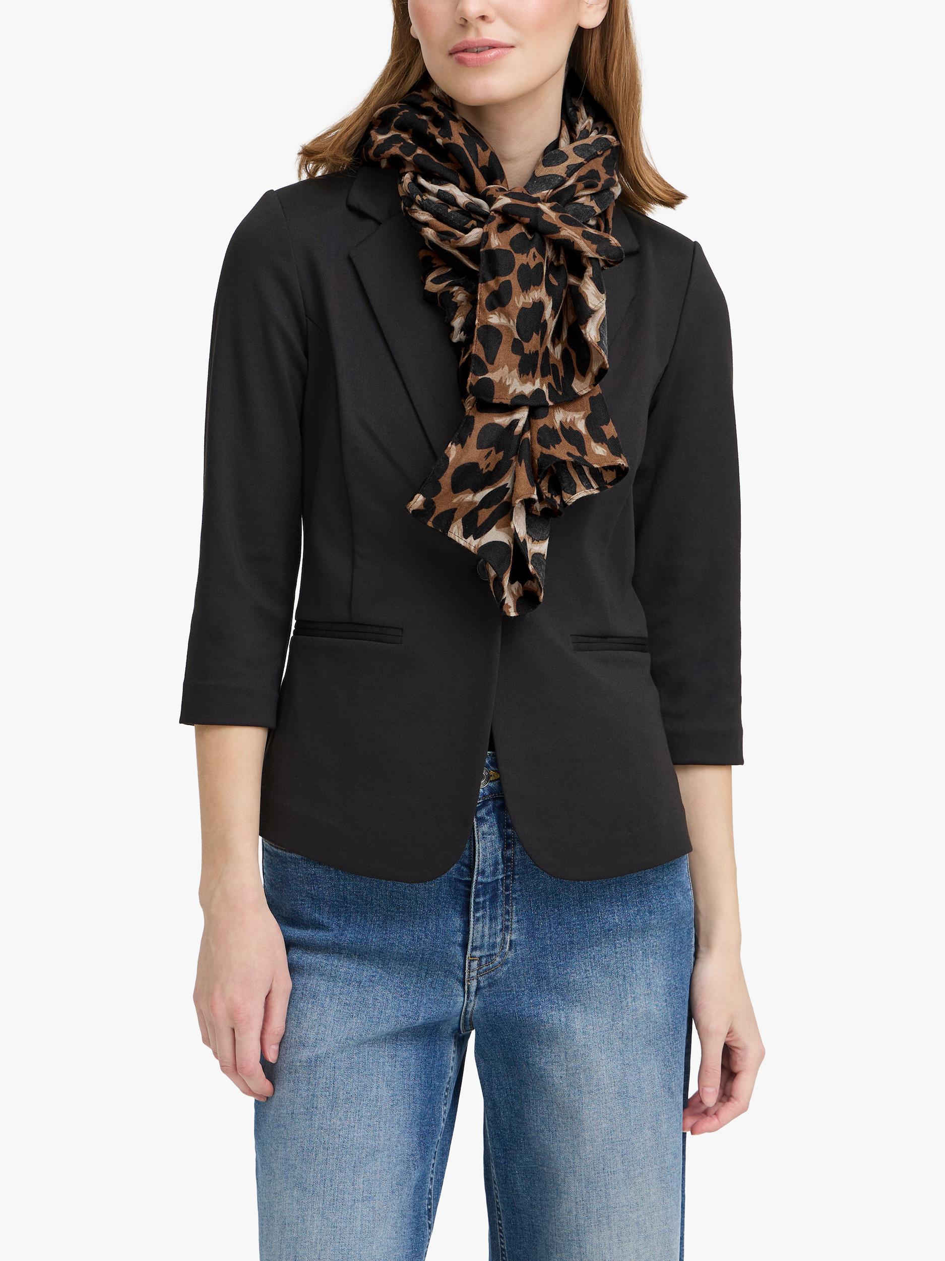 ICHI agate animal print scarf black multi - British product