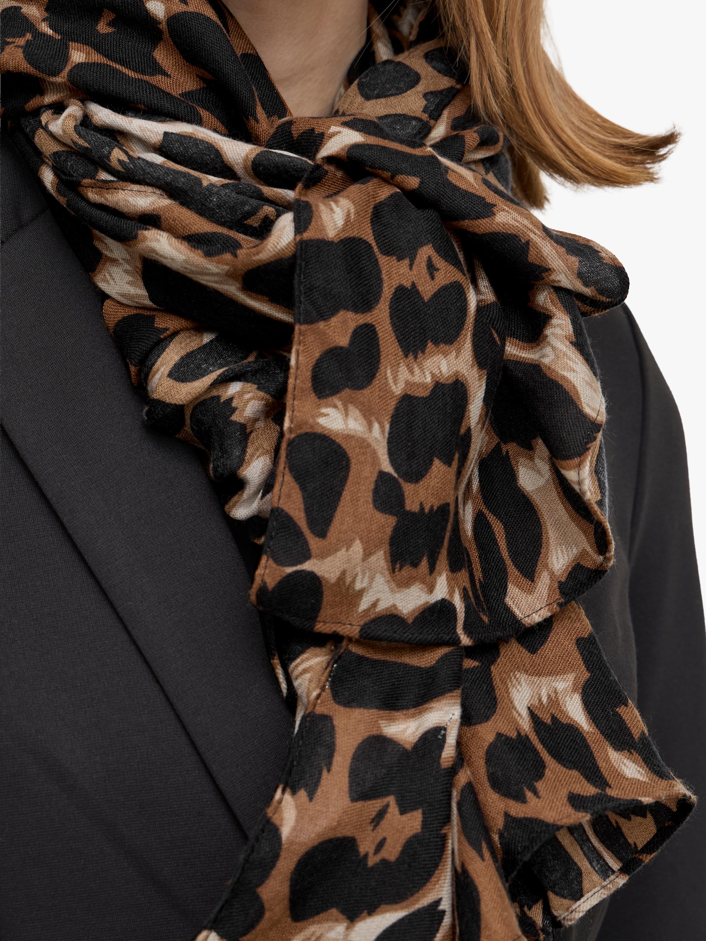 ICHI agate animal print scarf black multi - British product
