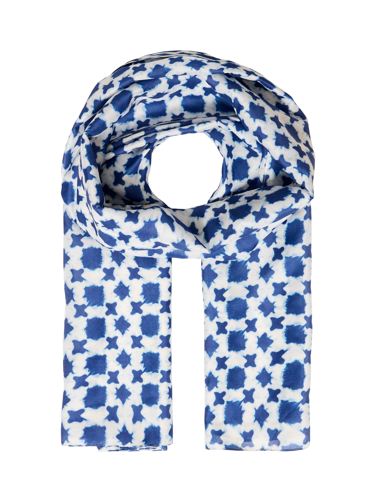 ICHI geometric scarf in Nebulas Blue, imported from the UK