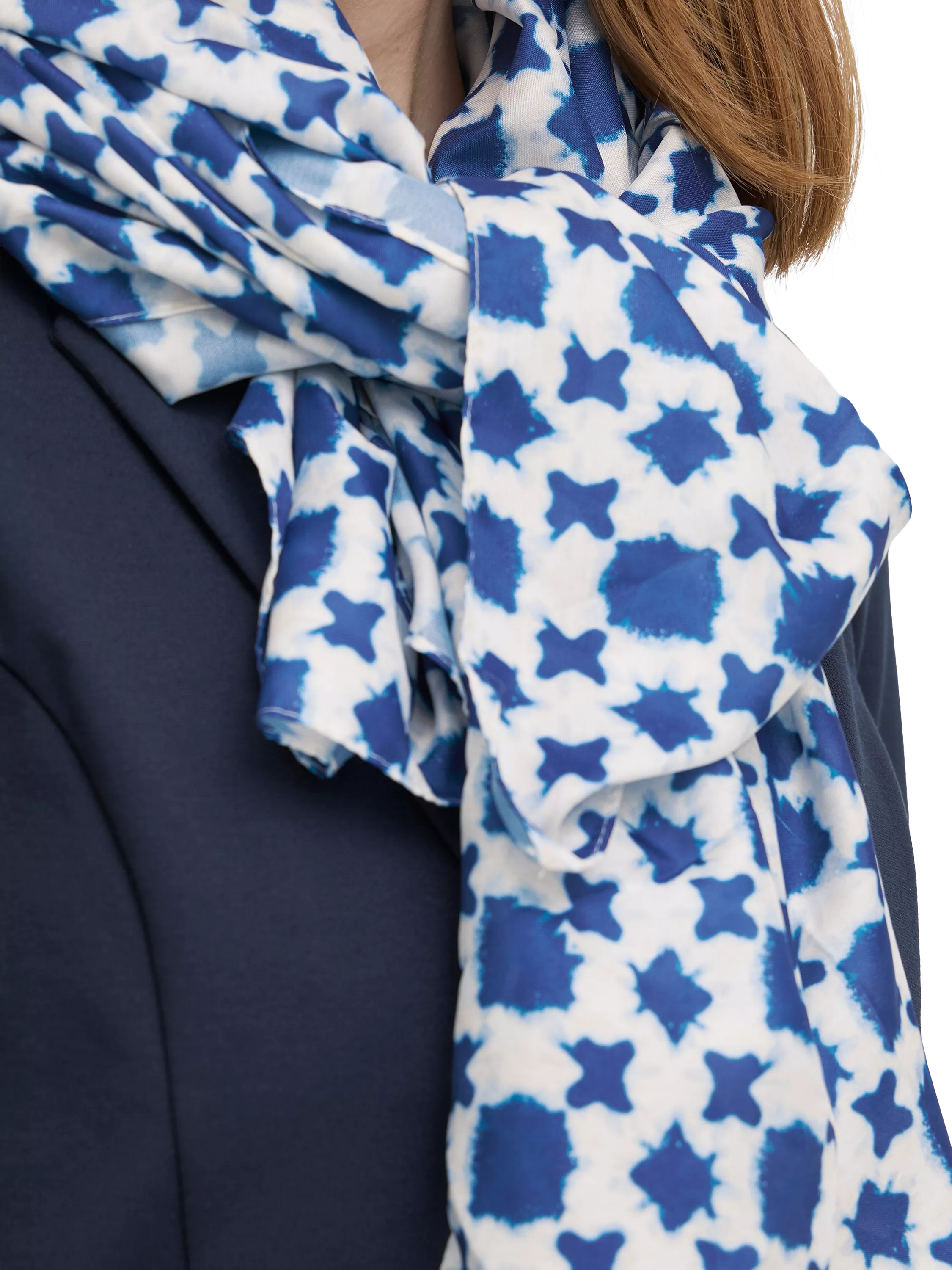 ICHI geometric scarf in Nebulas Blue, imported from the UK