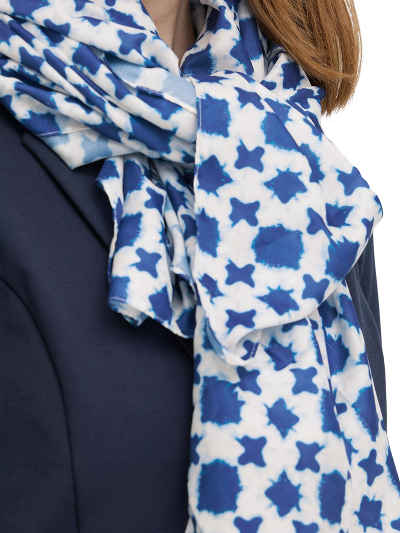 ICHI geometric scarf in Nebulas Blue, imported from the UK