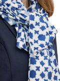 ICHI geometric scarf in Nebulas Blue, imported from the UK