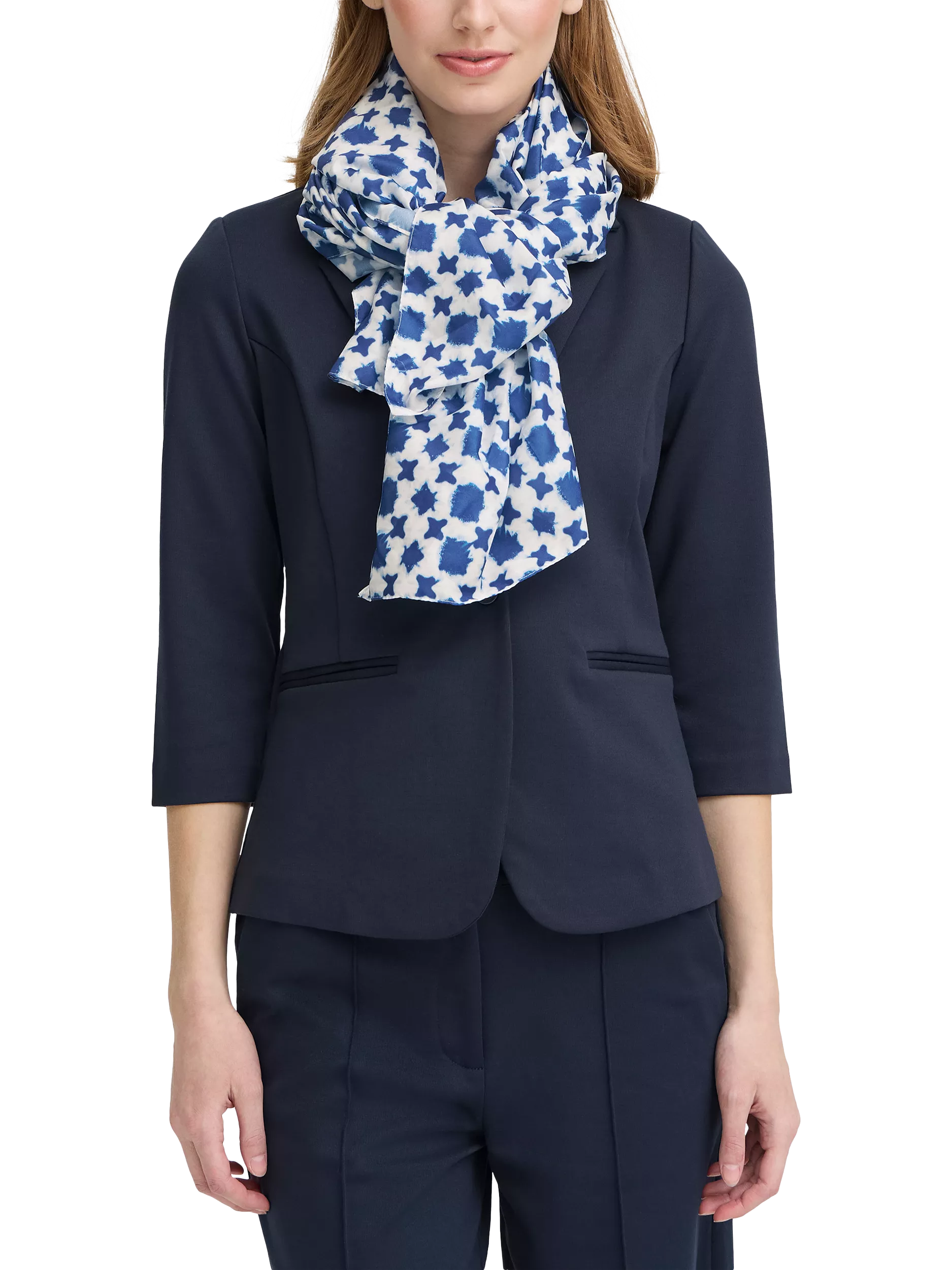 ICHI geometric scarf in Nebulas Blue, imported from the UK