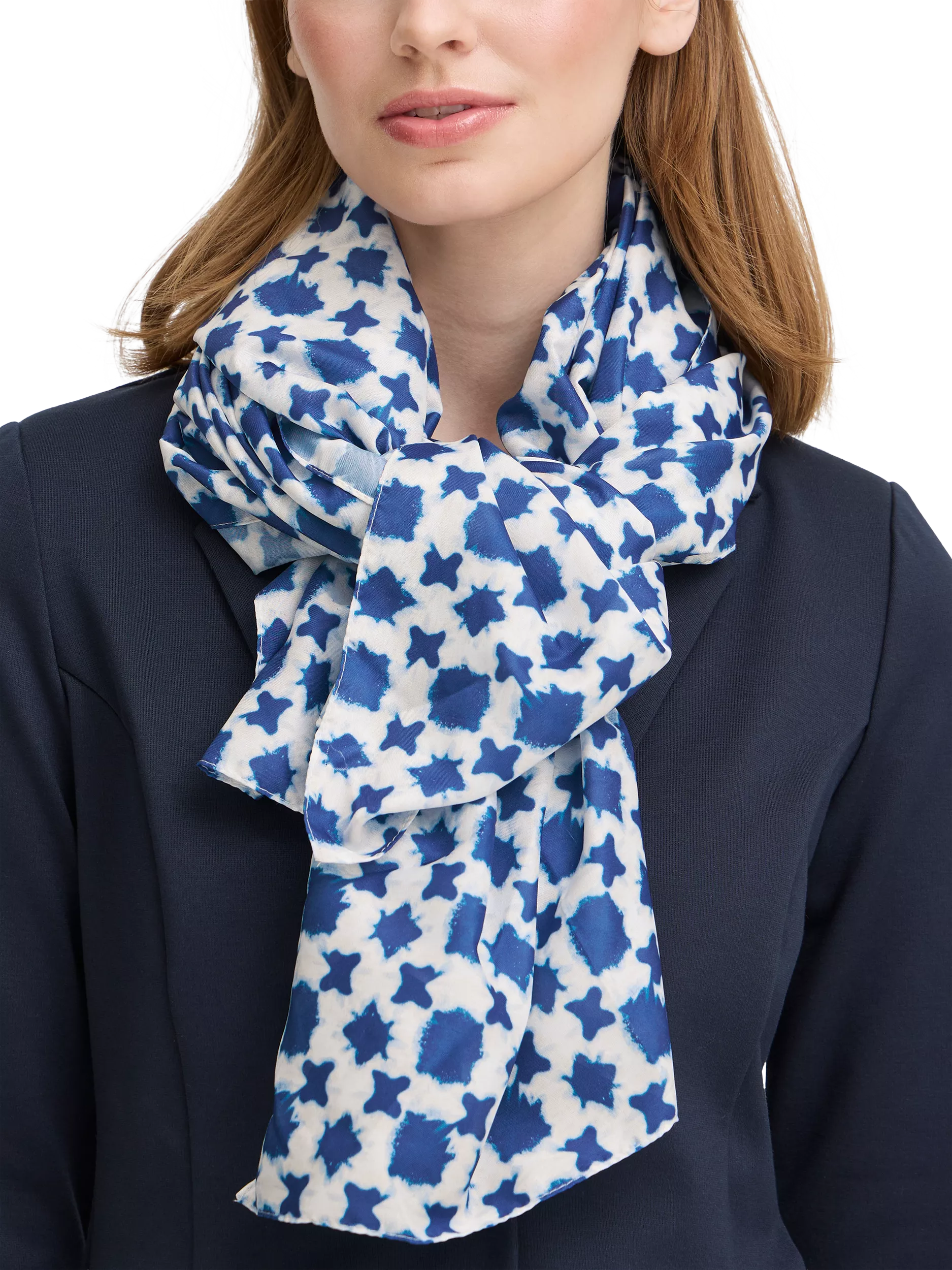 ICHI geometric scarf in Nebulas Blue, imported from the UK