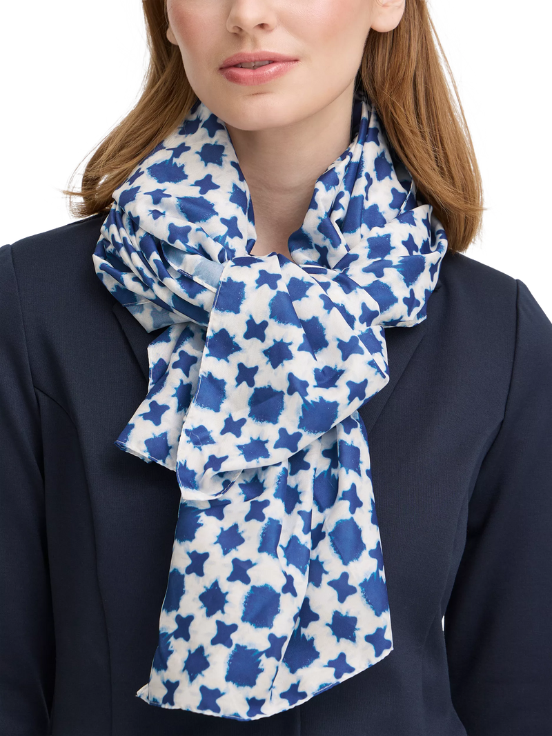 ICHI geometric scarf in Nebulas Blue, imported from the UK