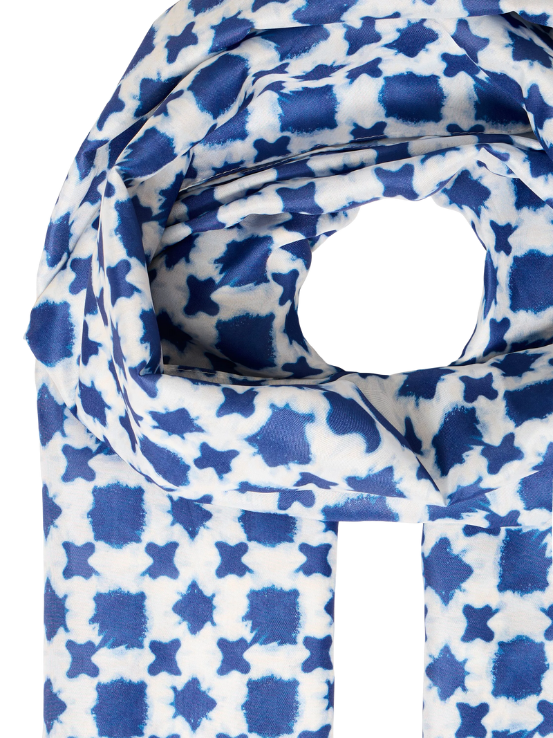 ICHI geometric scarf in Nebulas Blue, imported from the UK