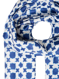 ICHI geometric scarf in Nebulas Blue, imported from the UK