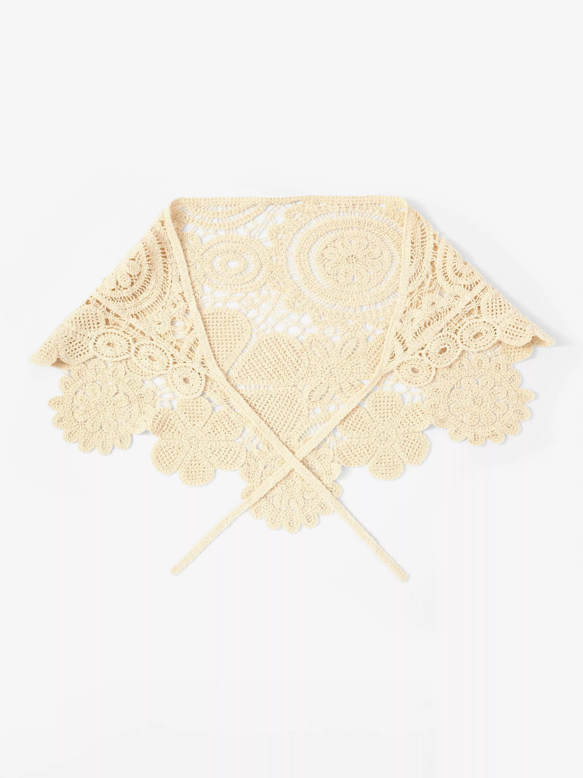 Mint Velvet Crochet Wrap Scarf, Natural Cream