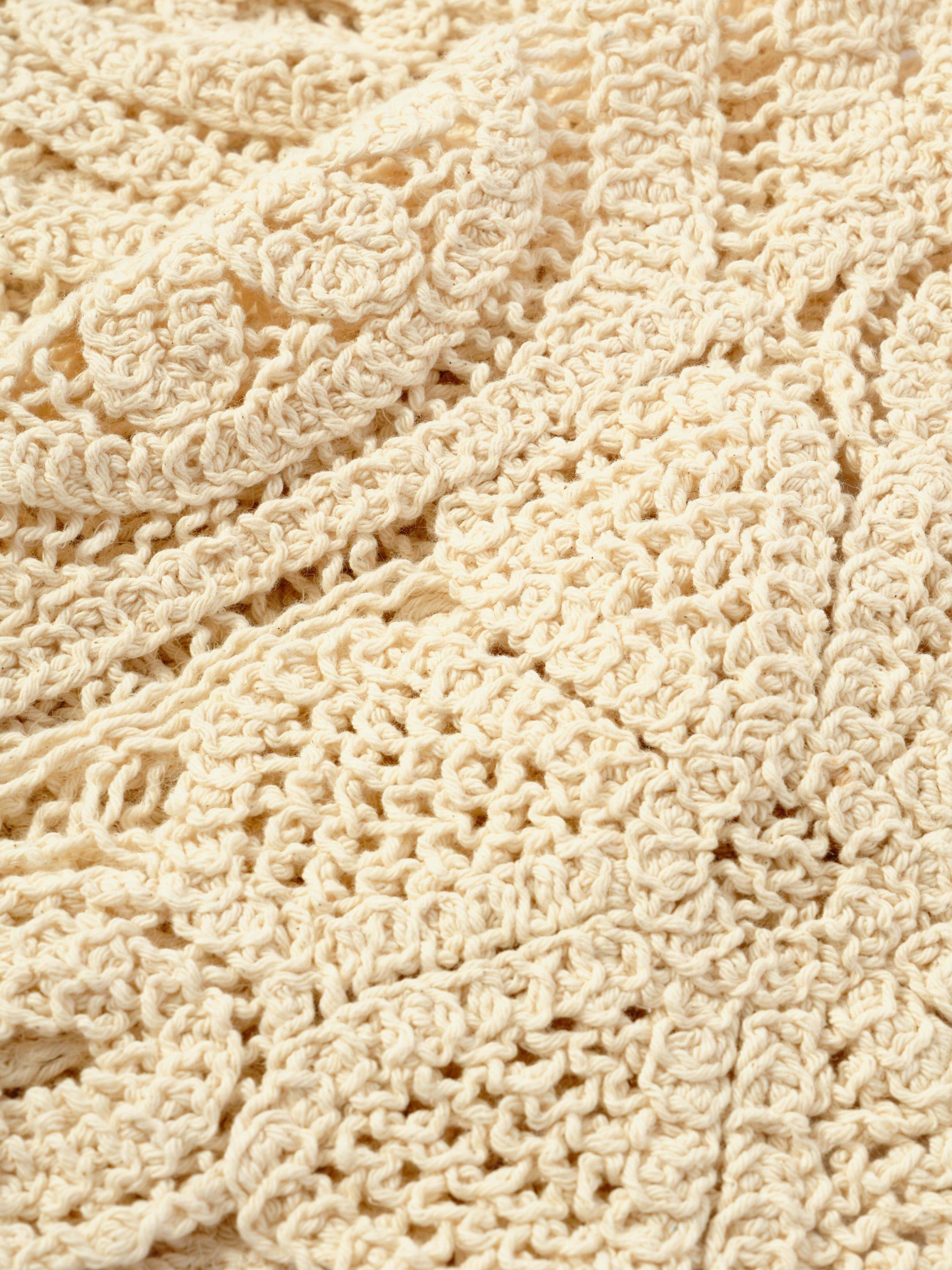 Mint Velvet crochet wrap scarf in Natural Cream - British product