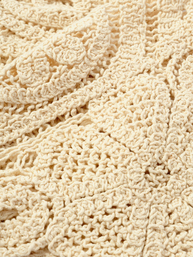 Mint Velvet crochet wrap scarf in Natural Cream - British product