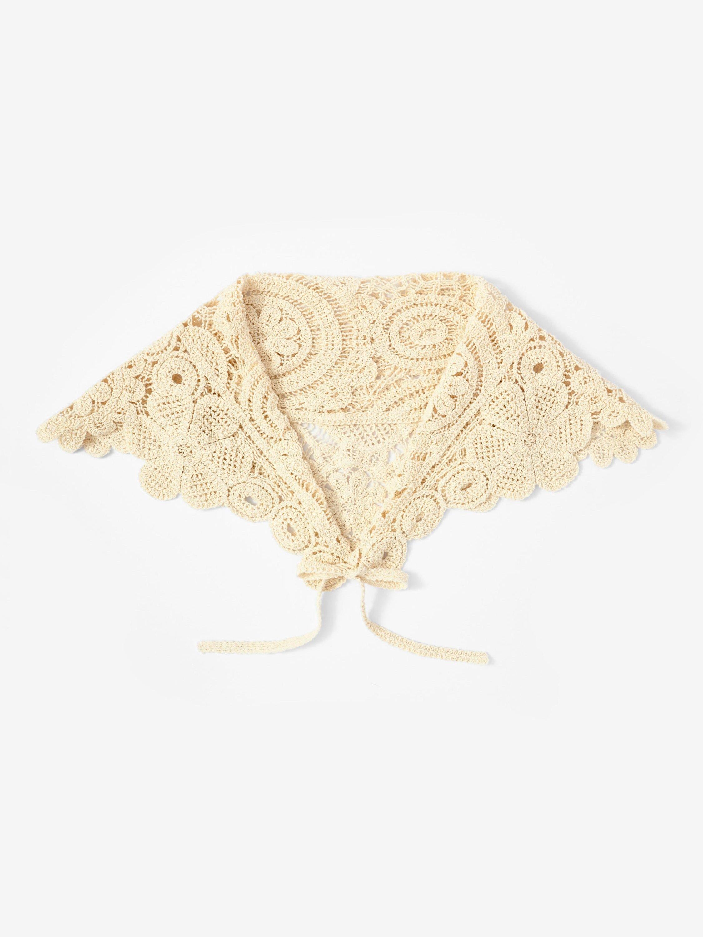 Mint Velvet crochet wrap scarf in Natural Cream - British product
