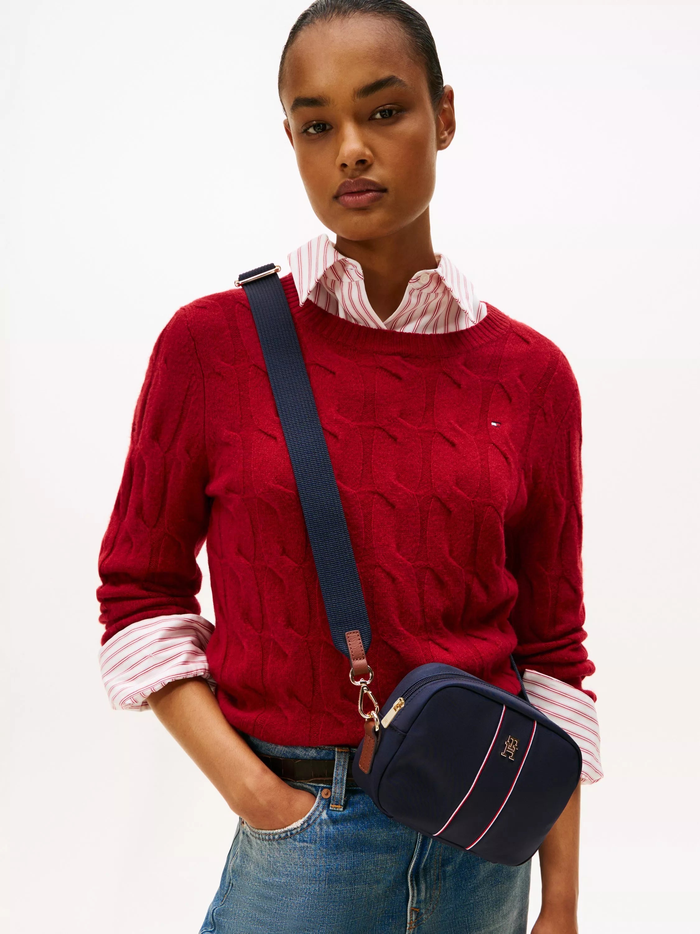 Tommy Hilfiger Popette Monogram Crossbody Camera Bag blue - British product