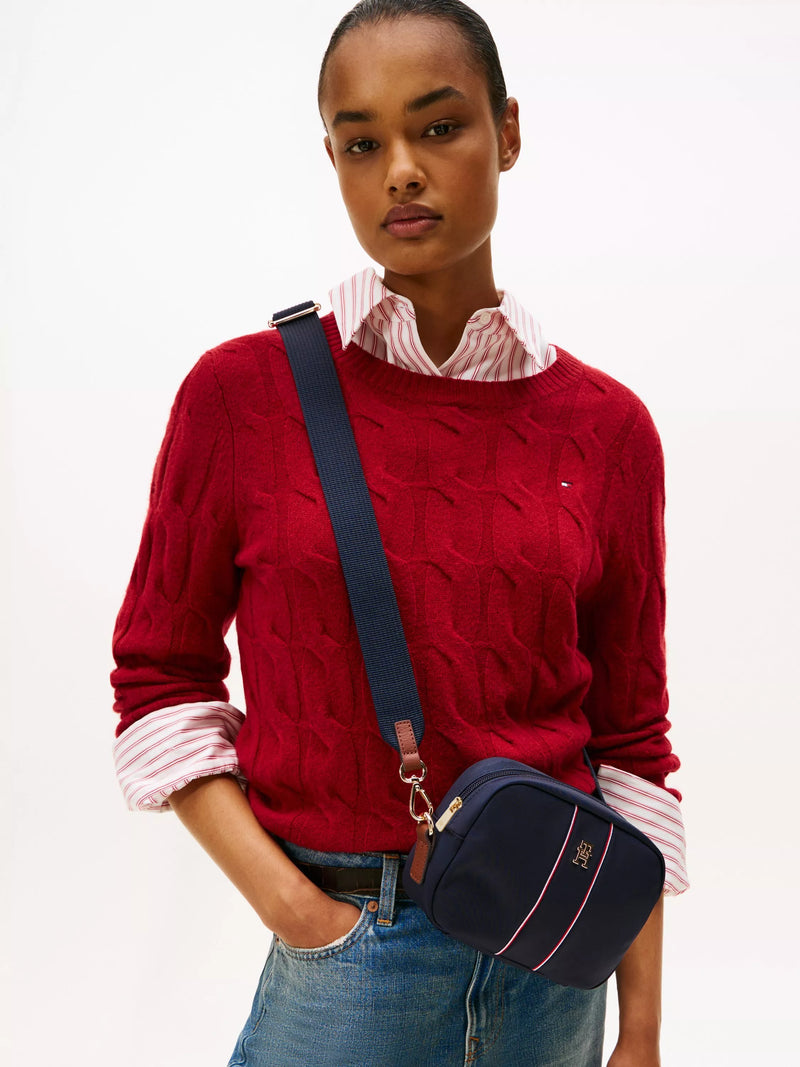 Tommy Hilfiger Popette Monogram Crossbody Camera Bag blue - British product