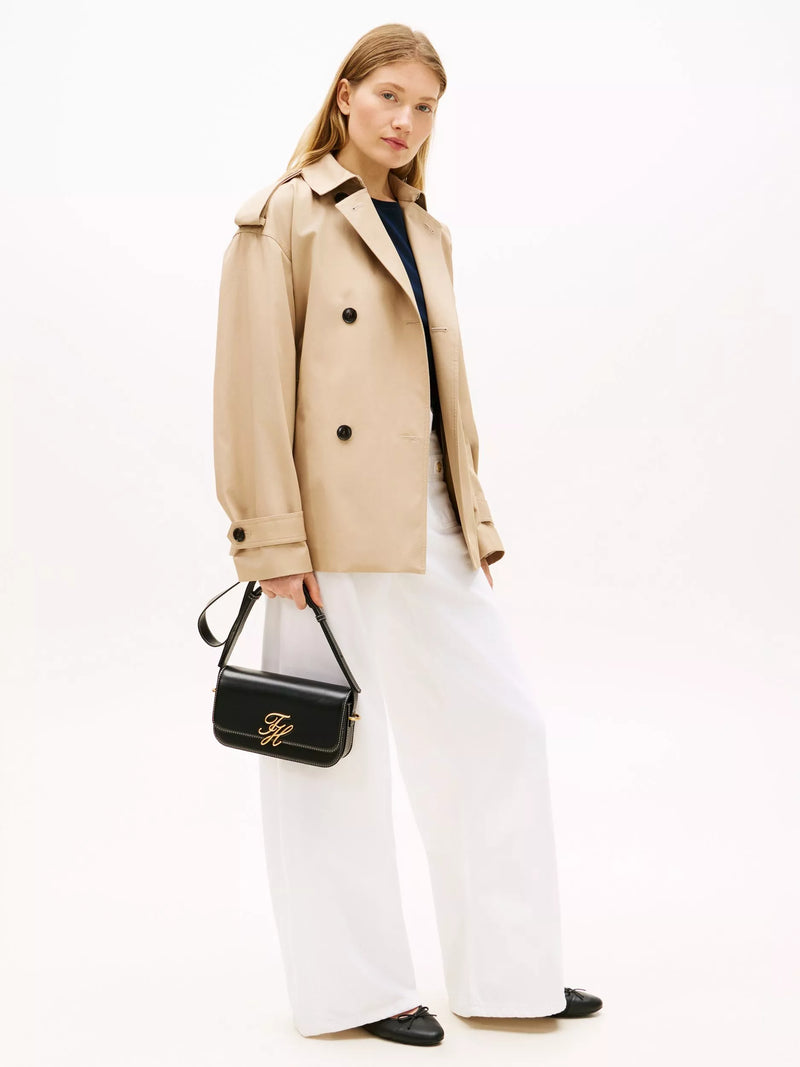 Tommy Hilfiger leather crossbody bag in black (British brand)