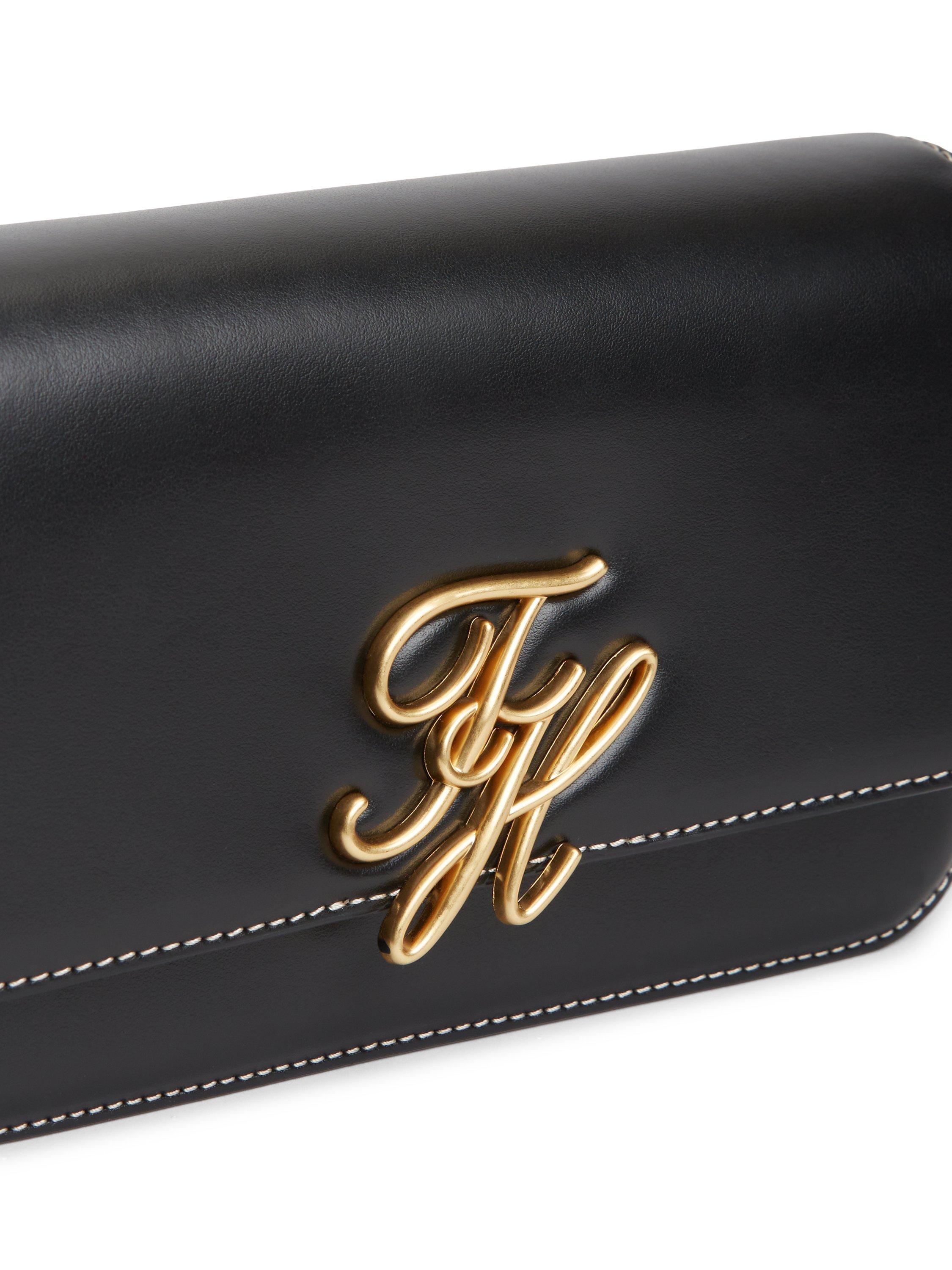 Tommy Hilfiger leather crossbody bag in black (British brand)