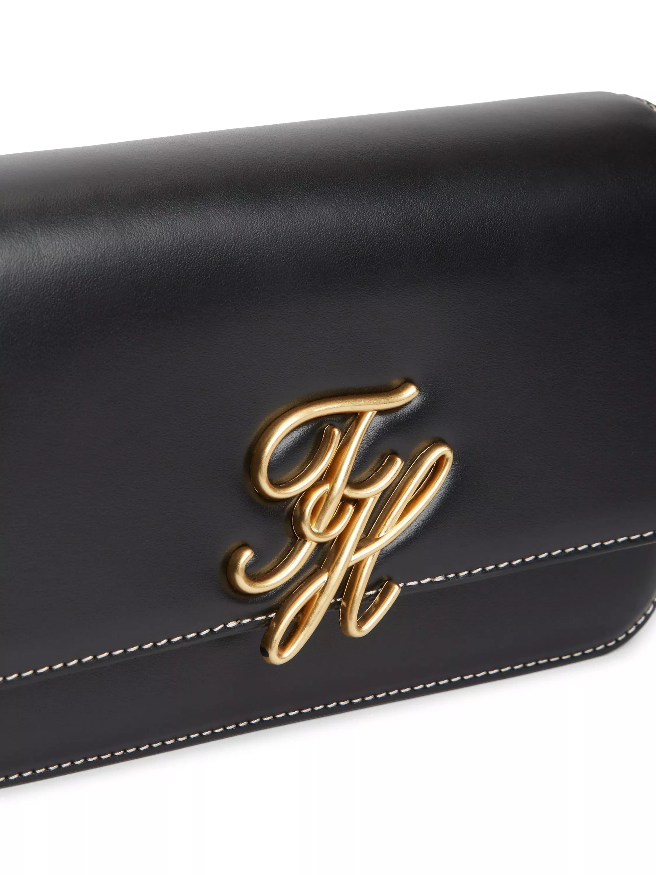 Tommy Hilfiger leather crossbody bag in black (British brand)