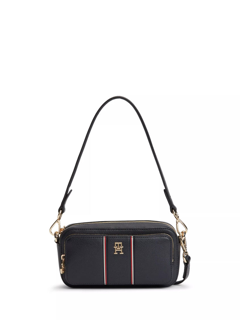 Tommy Hilfiger camera bag blue multi pebble grain, imported from the UK