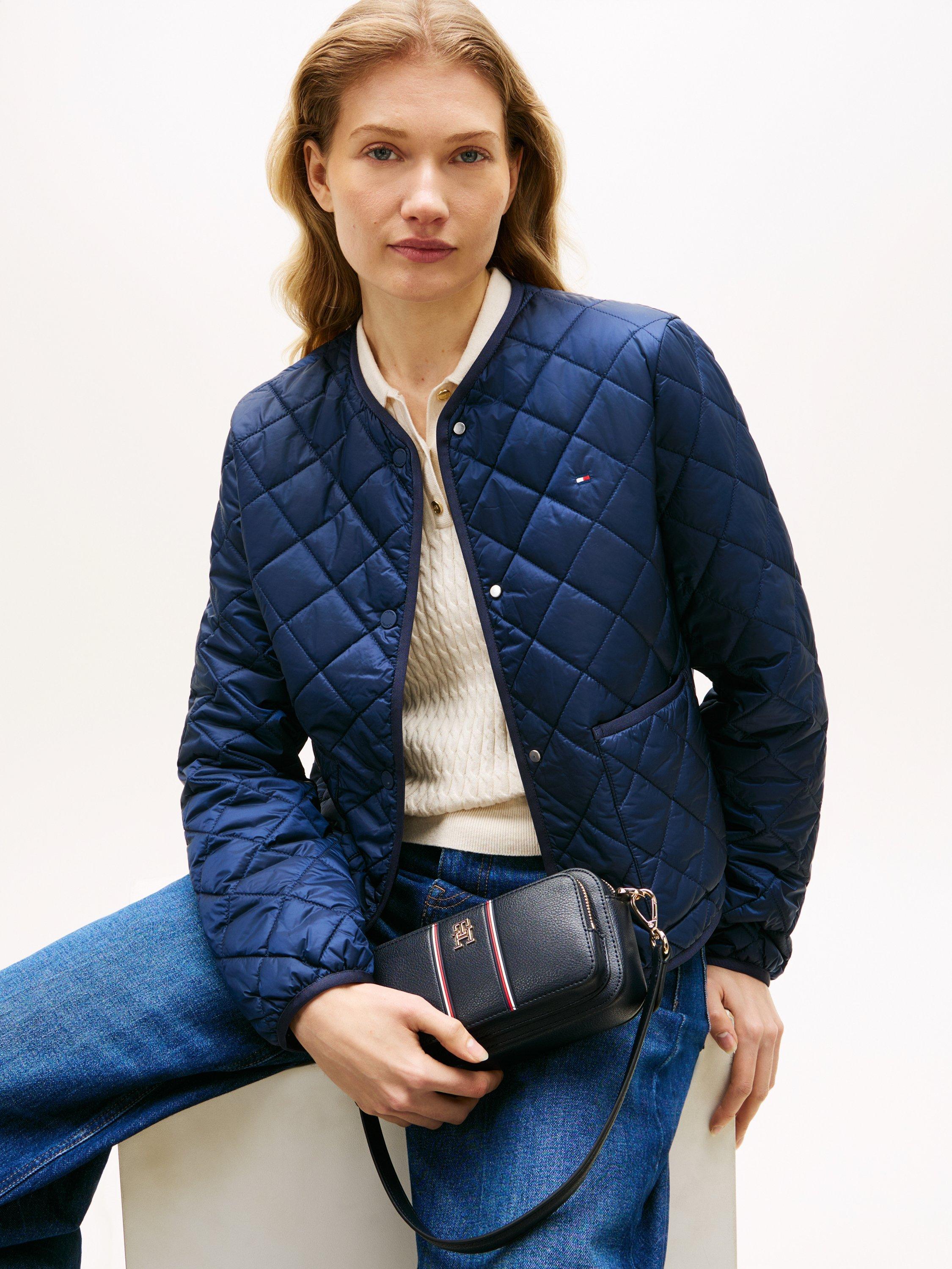 Tommy Hilfiger camera bag blue multi pebble grain, imported from the UK