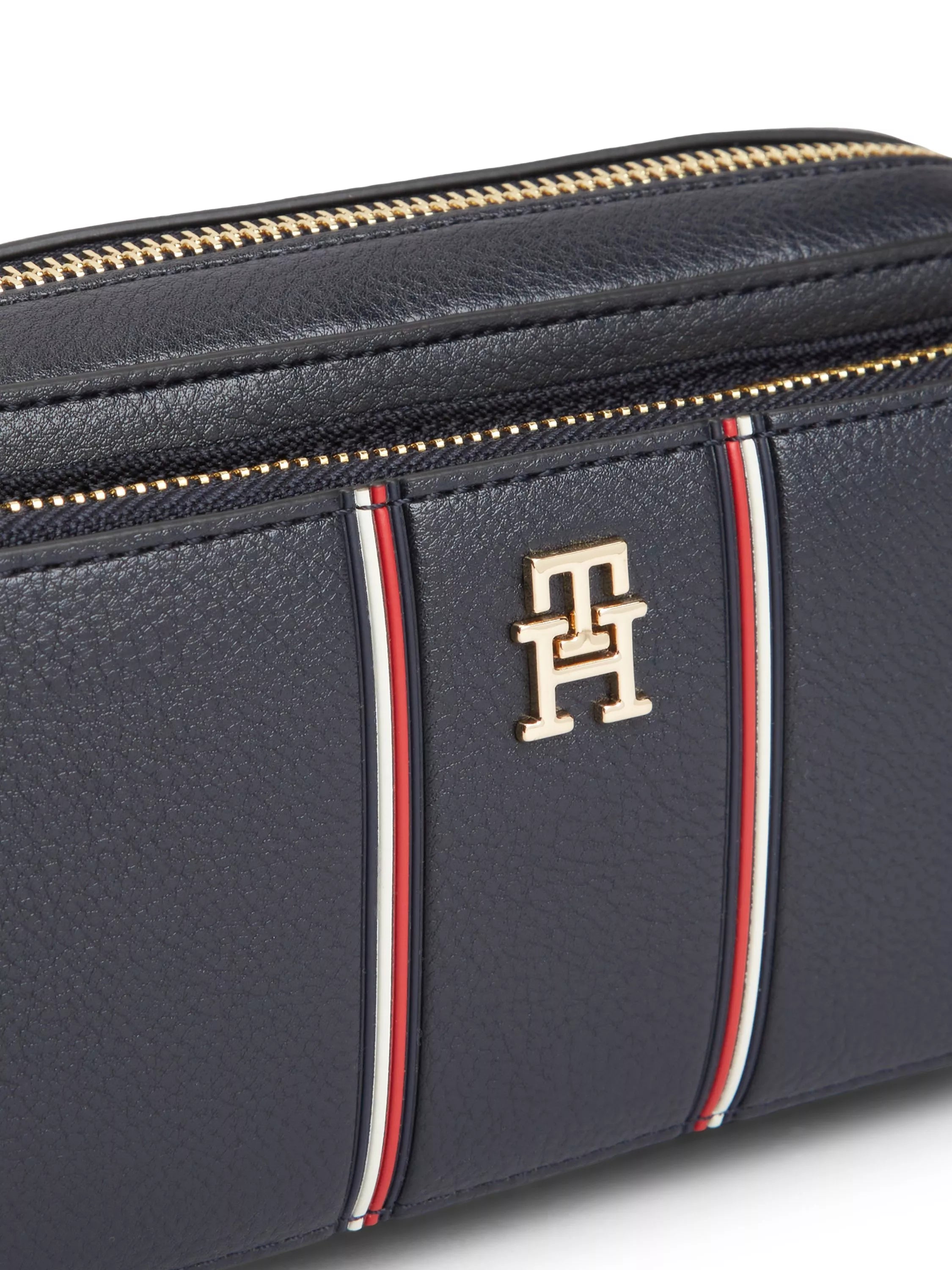 Tommy Hilfiger camera bag blue multi pebble grain, imported from the UK