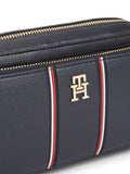 Tommy Hilfiger camera bag blue multi pebble grain, imported from the UK