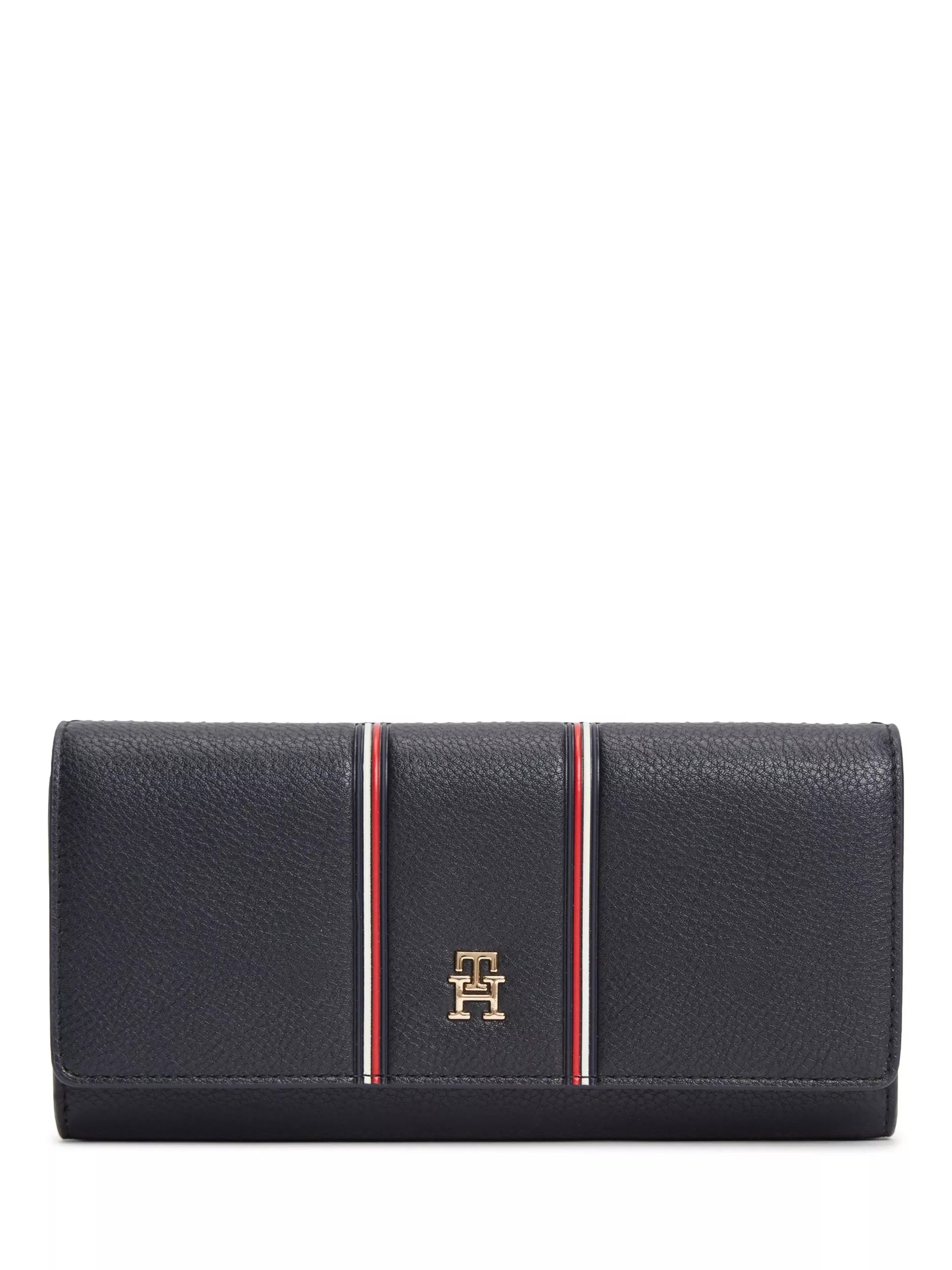 Tommy Hilfiger Icon Signature Flap Purse, Dark Blue