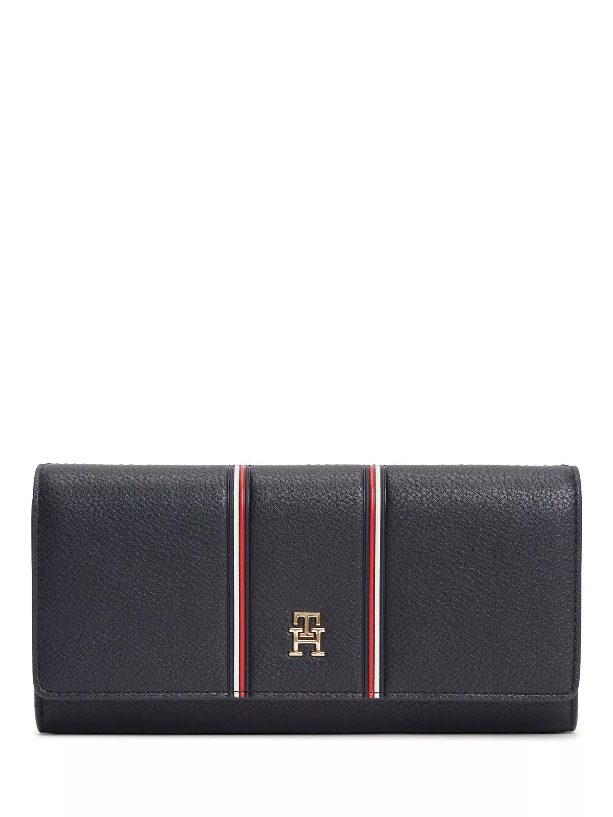 Tommy Hilfiger Icon Signature Flap Purse, Dark Blue