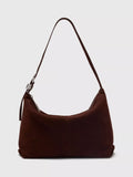 Whistles Ring Detail Pure Suede Shoulder Bag, Chocolate