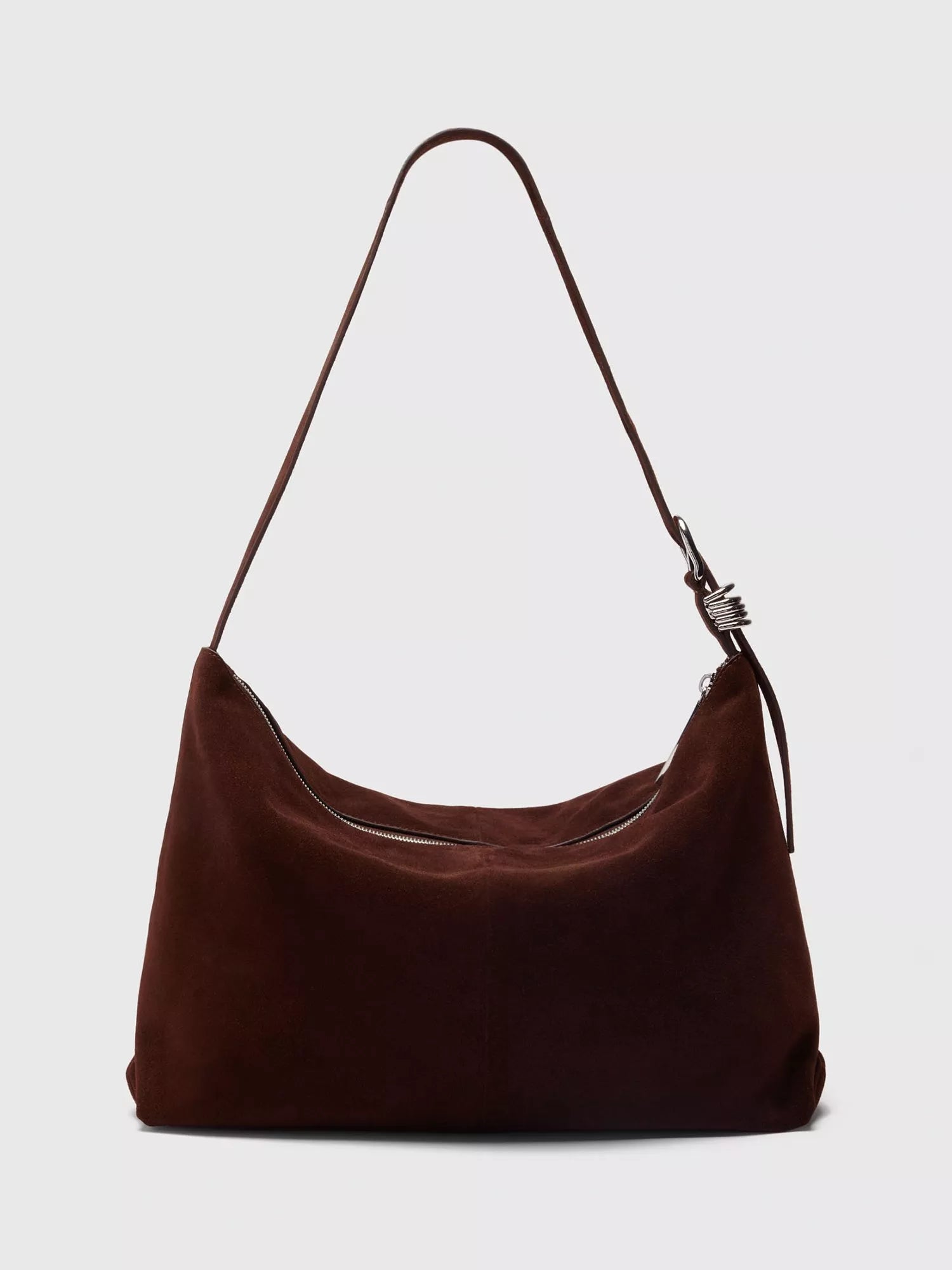 Whistles suede shoulder bag chocolate, imported from the UK