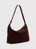 Whistles suede shoulder bag chocolate, imported from the UK