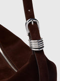 Whistles suede shoulder bag chocolate, imported from the UK