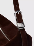 Whistles suede shoulder bag chocolate, imported from the UK