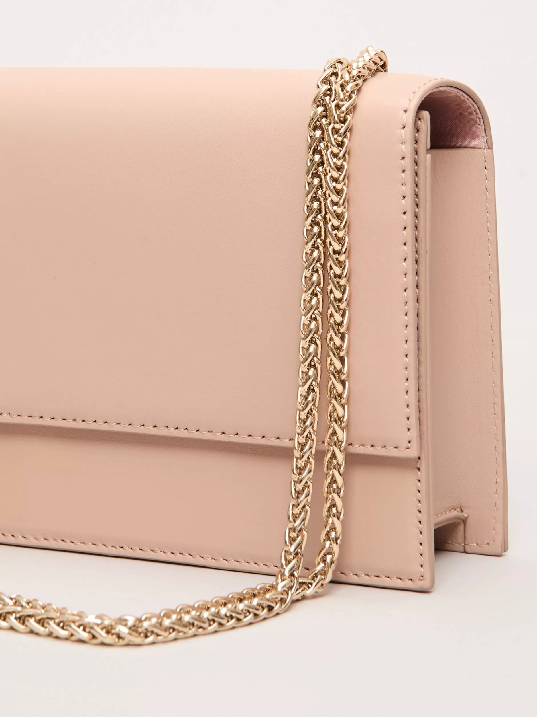 Phase Eight pure leather clutch bag neutral imported from the UK