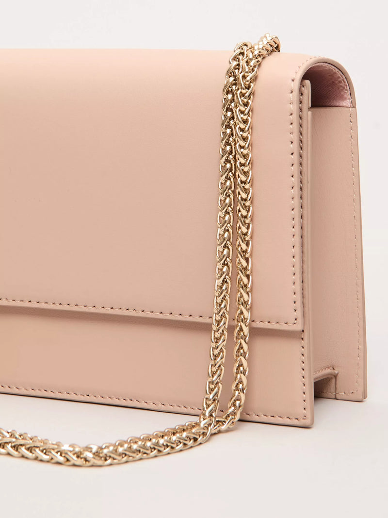 Phase Eight pure leather clutch bag neutral imported from the UK