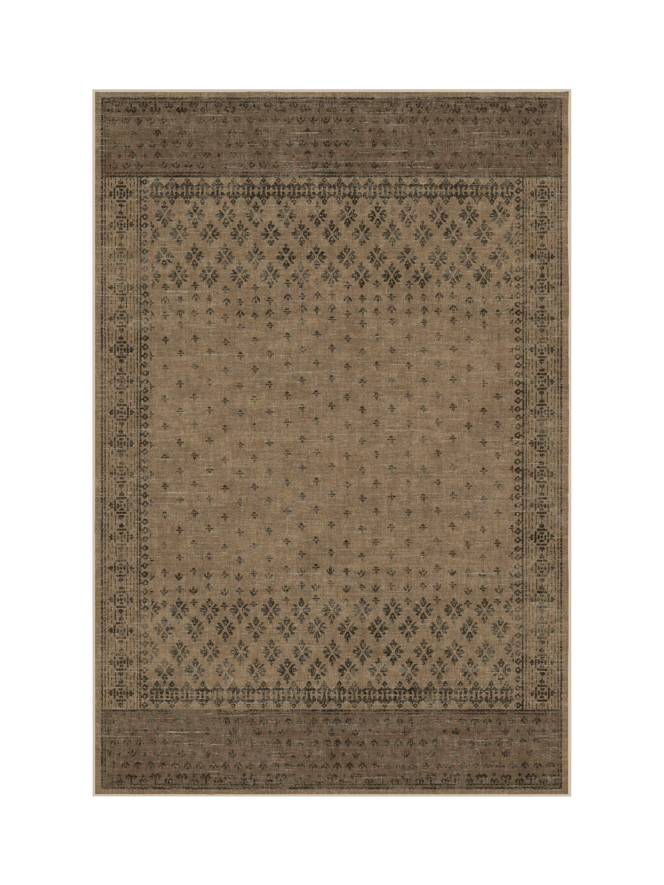 Ruggable Fernanda rug Black/Tan 90x60cm, imported from the UK