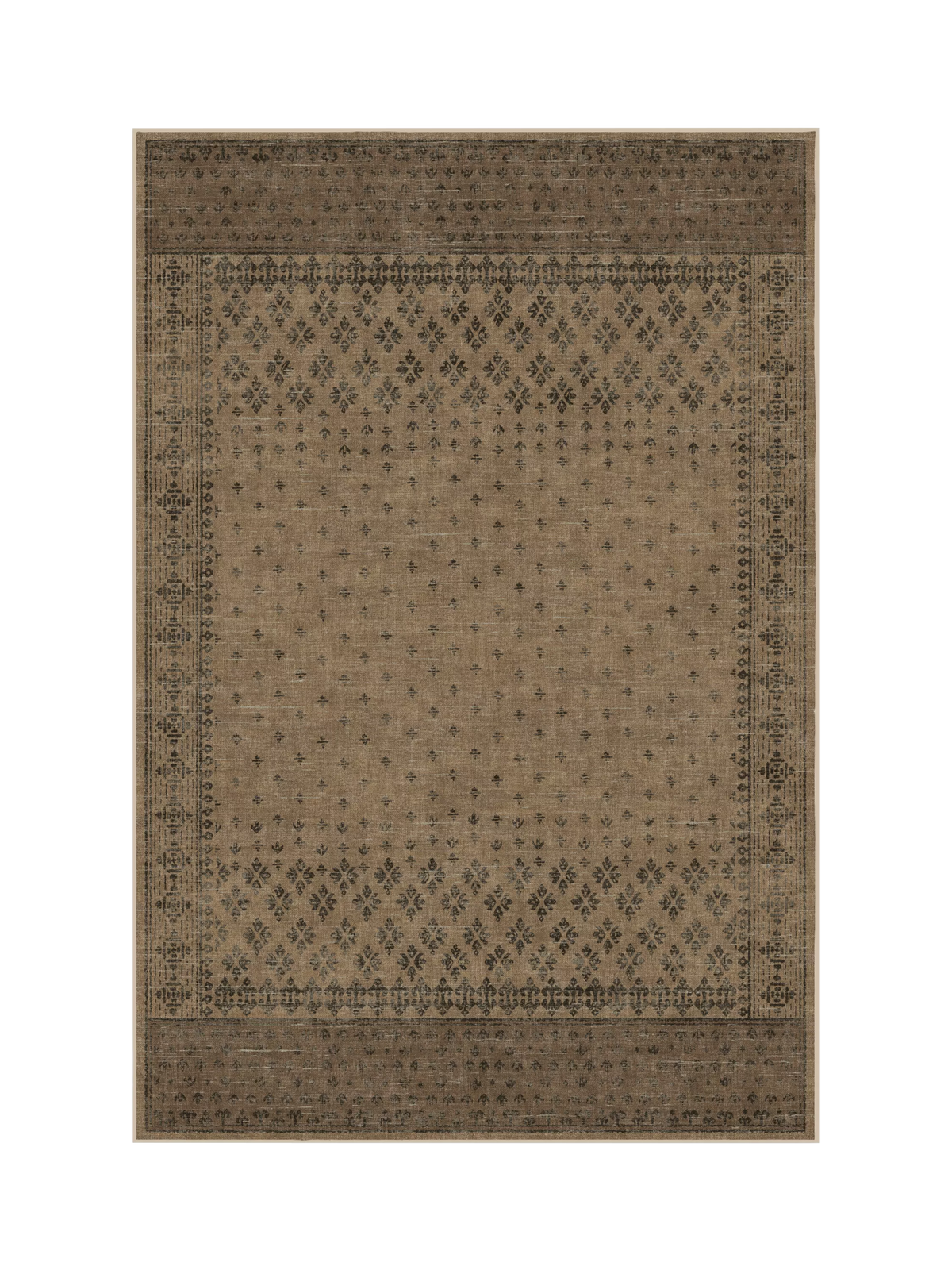 Ruggable Fernanda rug Black/Tan 90x60cm, imported from the UK