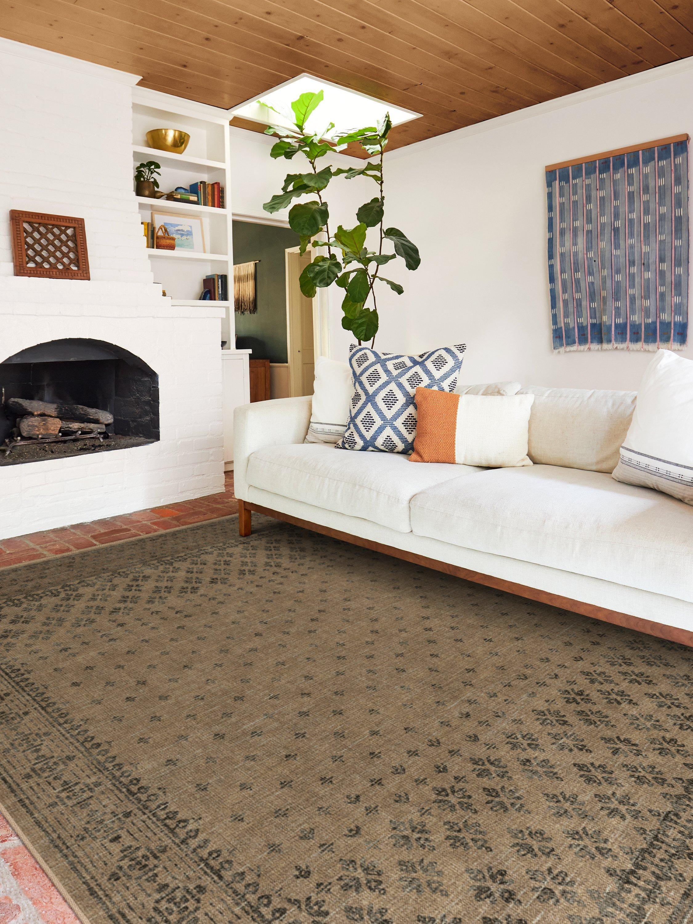 Ruggable Fernanda rug Black/Tan 90x60cm, imported from the UK